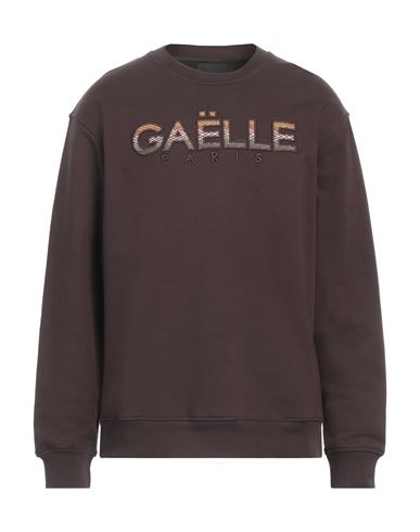 Shop Gaelle Paris Gaëlle Paris Man Sweatshirt Dark Brown Size Xl Cotton, Elastane