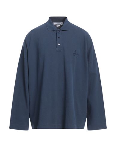 Shop A.p.c. X Jw Anderson A. P.c. X Jw Anderson Man Polo Shirt Navy Blue Size Xl Cotton