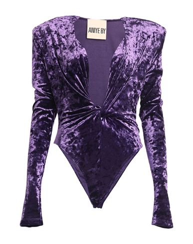 Aniye By Woman Bodysuit Dark Purple Size 6 Polyester, Elastane