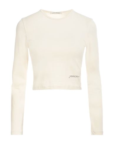 Shop Hinnominate Woman T-shirt Cream Size M Cotton, Elastane In White