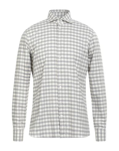 Shop Borriello Napoli Man Shirt Light Grey Size 17 ½ Cotton