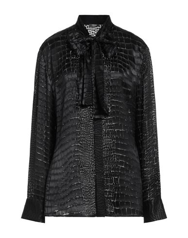 Shop Versace Woman Shirt Black Size 10 Viscose, Silk