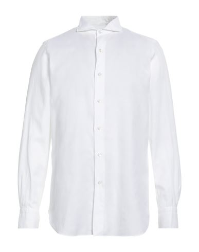Shop Finamore 1925 Man Shirt White Size 17 ½ Linen, Cotton