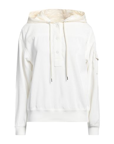 Moncler Woman Sweatshirt Ivory Size 10 Polyester, Polyamide, Elastane In White