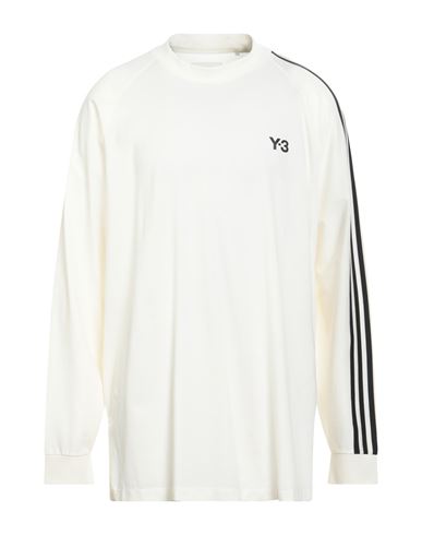 Shop Y-3 Man T-shirt Cream Size L Cotton, Elastane In White