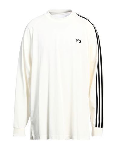 Shop Y-3 Man T-shirt Cream Size L Cotton, Elastane In White