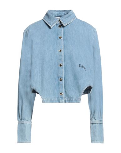 Shop Patou Woman Denim Shirt Blue Size 6 Cotton, Polyester