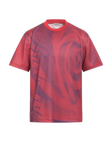Shop Burberry Man T-shirt Red Size M Polyester, Polyamide, Elastane