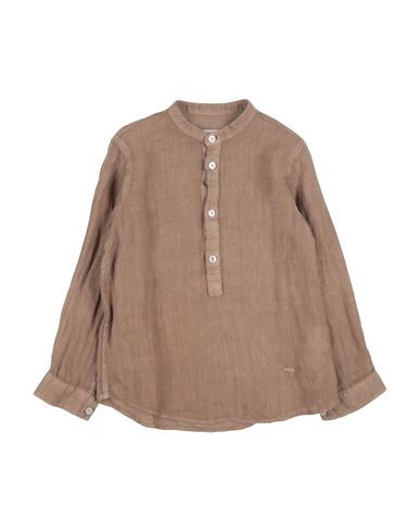 Paolo Pecora Toddler Boy Shirt Khaki Size 6 Linen In Beige