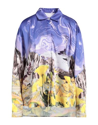 Msgm Woman Shirt Purple Size 6 Polyester In Multi