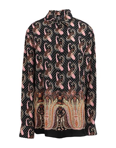 Etro All-over Patterned Long-sleeved Shirt In Black