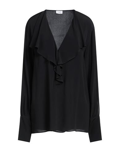 Shop Rue Du Bac Woman Top Black Size 10 Acetate, Silk