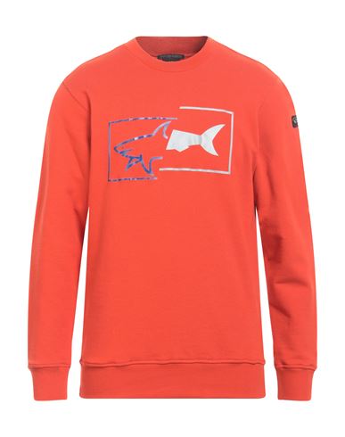 Shop Paul & Shark Man Sweatshirt Orange Size 3xl Cotton