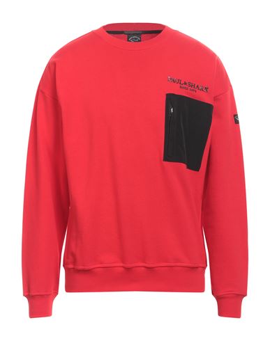 Paul & Shark Man Sweatshirt Red Size 3xl Cotton