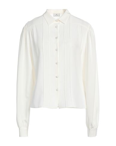 Etro Woman Shirt Ivory Size 10 Silk In White