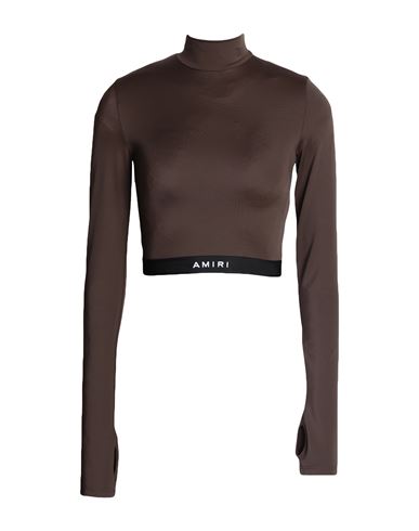 Amiri Woman Top Dark Brown Size L Polyamide, Elastane In Brown