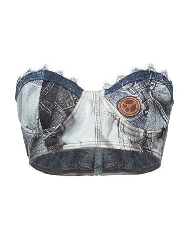 Moschino Jeans Woman Top Blue Size 6 Viscose, Elastane In Blue