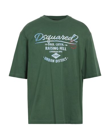 Dsquared2 Man T-shirt Green Size S Cotton