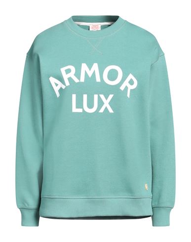 Shop Armor-lux Woman Sweatshirt Sage Green Size 3 Organic Cotton