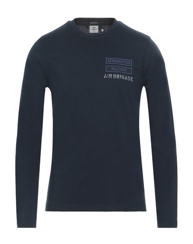 Shop Aeronautica Militare Man T-shirt Midnight Blue Size Xxl Cotton