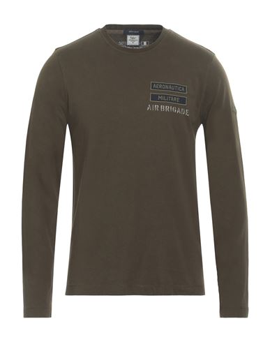 Shop Aeronautica Militare Man T-shirt Military Green Size Xxl Cotton