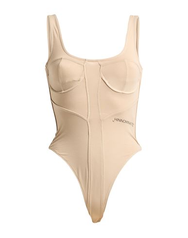 Hinnominate Woman Bodysuit Beige Size Xs Cotton, Elastane In Sand
