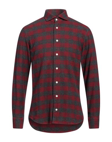 Bastoncino Man Shirt Brick Red Size 16 ½ Cotton