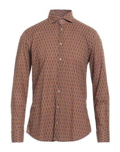 Bastoncino Man Shirt Mustard Size 17 ½ Cotton In Brown
