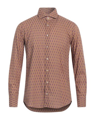 Shop Bastoncino Man Shirt Ocher Size 15 ½ Cotton In Yellow