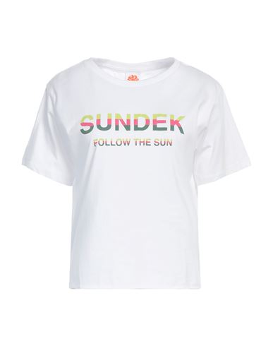 Shop Sundek Woman T-shirt White Size L Cotton, Elastane