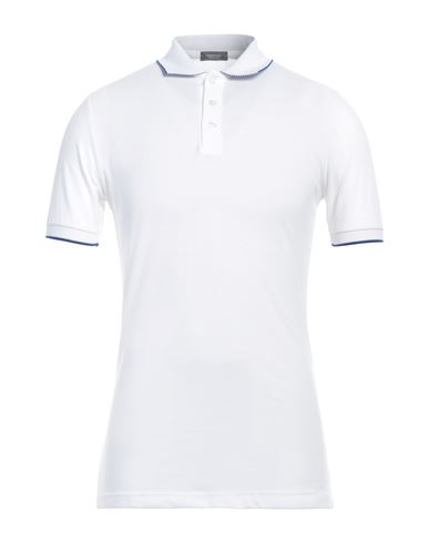 Shop Rossopuro Man Polo Shirt White Size 8 Cotton