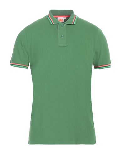 Sundek Man Polo Shirt Green Size L Cotton, Elastane