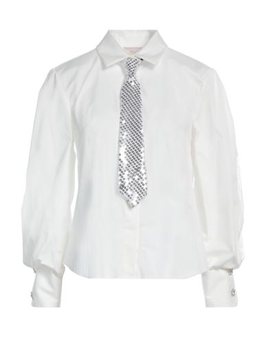 Motel Woman Shirt White Size M Cotton, Polyamide, Elastic Fibres