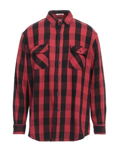 Shop Orslow Man Shirt Red Size 5 Cotton