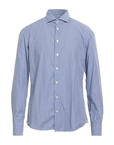 Shop Bastoncino Man Shirt Azure Size 16 ½ Cotton In Blue