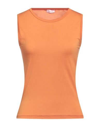 Shop Rossopuro Woman T-shirt Orange Size L Modal, Polyamide