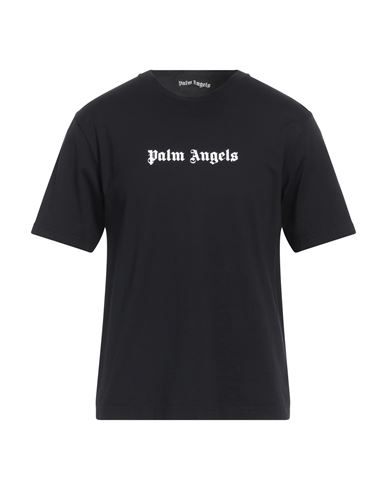 Shop Palm Angels Man T-shirt Black Size S Cotton