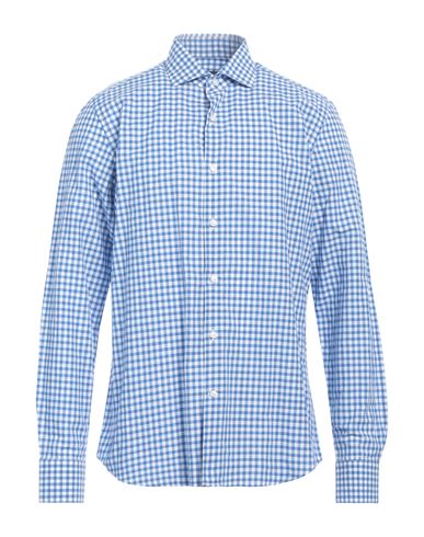 Savile Row Man Shirt Blue Size 17 Cotton, Linen