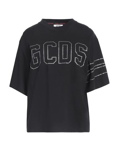 Shop Gcds Woman T-shirt Black Size M Cotton