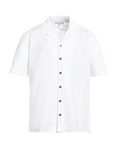 Manuel Ritz Man Shirt White Size 15 ¾ Cotton, Elastane