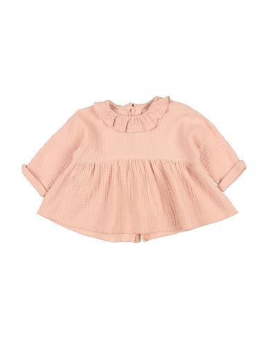 Teddy & Minou Newborn Girl Top Salmon Pink Size 3 Cotton In Pink