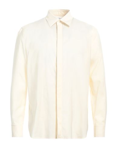 Pt Torino Man Shirt Cream Size 16 Virgin Wool In White