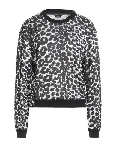Tom Ford Woman Sweatshirt Black Size L Viscose, Silk, Polyamide, Calfskin