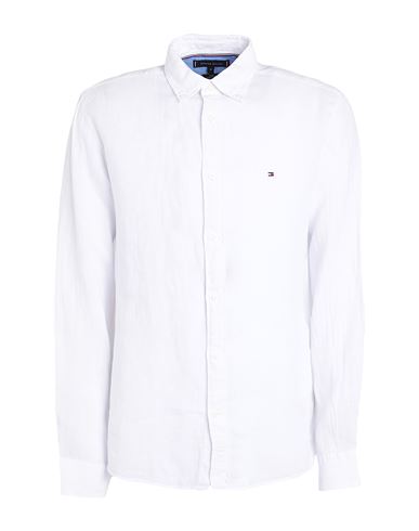 Shop Tommy Hilfiger Man Shirt White Size L Linen