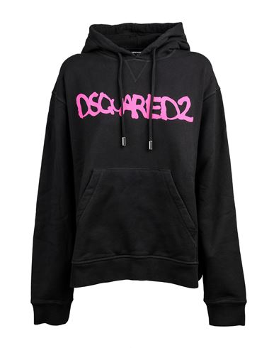 Shop Dsquared2 Hoodie Woman Sweatshirt Black Size Xl Cotton