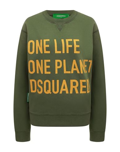 Shop Dsquared2 Sweatshirt Woman Sweatshirt Green Size L Cotton