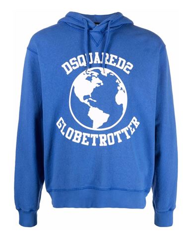 Shop Dsquared2 Hoodie Sweatshirt Man Sweatshirt Blue Size Xxl Cotton