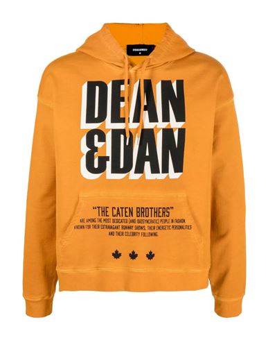 Dsquared2 Hoodie Sweatshirt Man Sweatshirt Orange Size Xxl Cotton