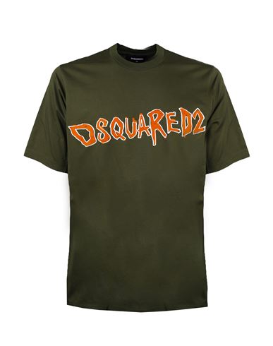 Shop Dsquared2 T-shirt Man T-shirt Green Size Xl Cotton