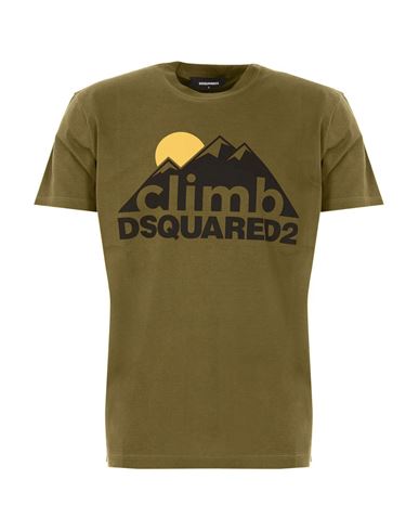 Shop Dsquared2 T-shirt Man T-shirt Military Green Size Xl Cotton